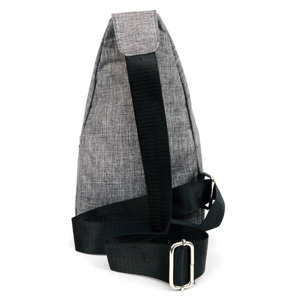 Gray Polyester Crossbody Sling Bag Backpack - Picture 7 of 7